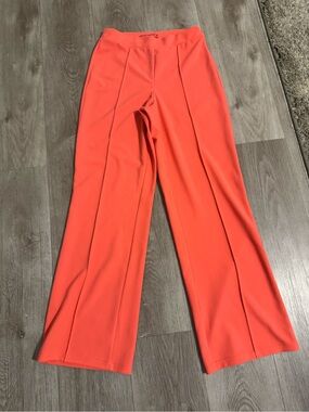 NWOT Wide-Leg High-Rise Pants in Coral Orange